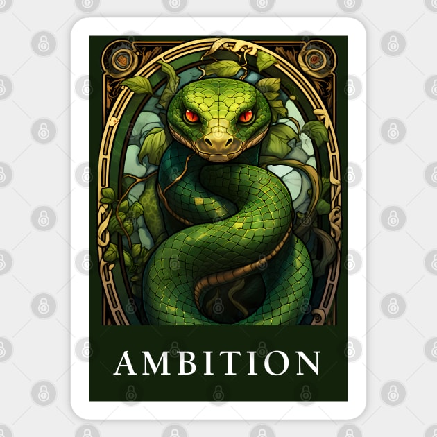 Enchanting Ambitions: Serpent House Pride Art Sticker by MaxDeSanje 